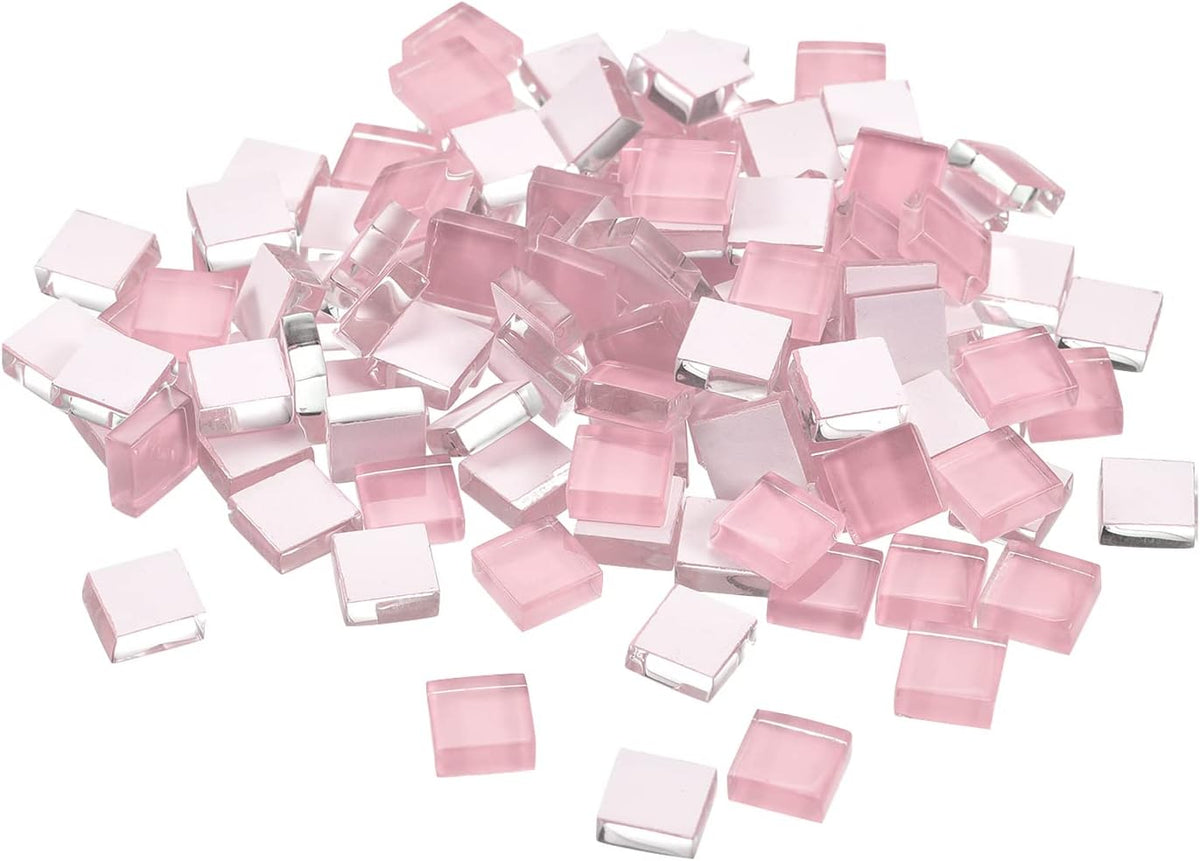 Mosaic Tiles 1x1cm Glass Mini Mosaic Tile Pink 110Pcs
