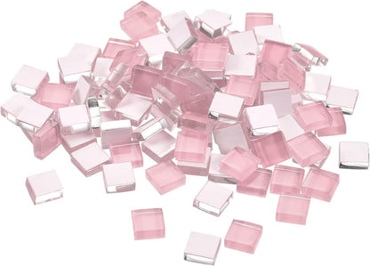 Mosaic Tiles 1x1cm Glass Mini Mosaic Tile Pink 110Pcs