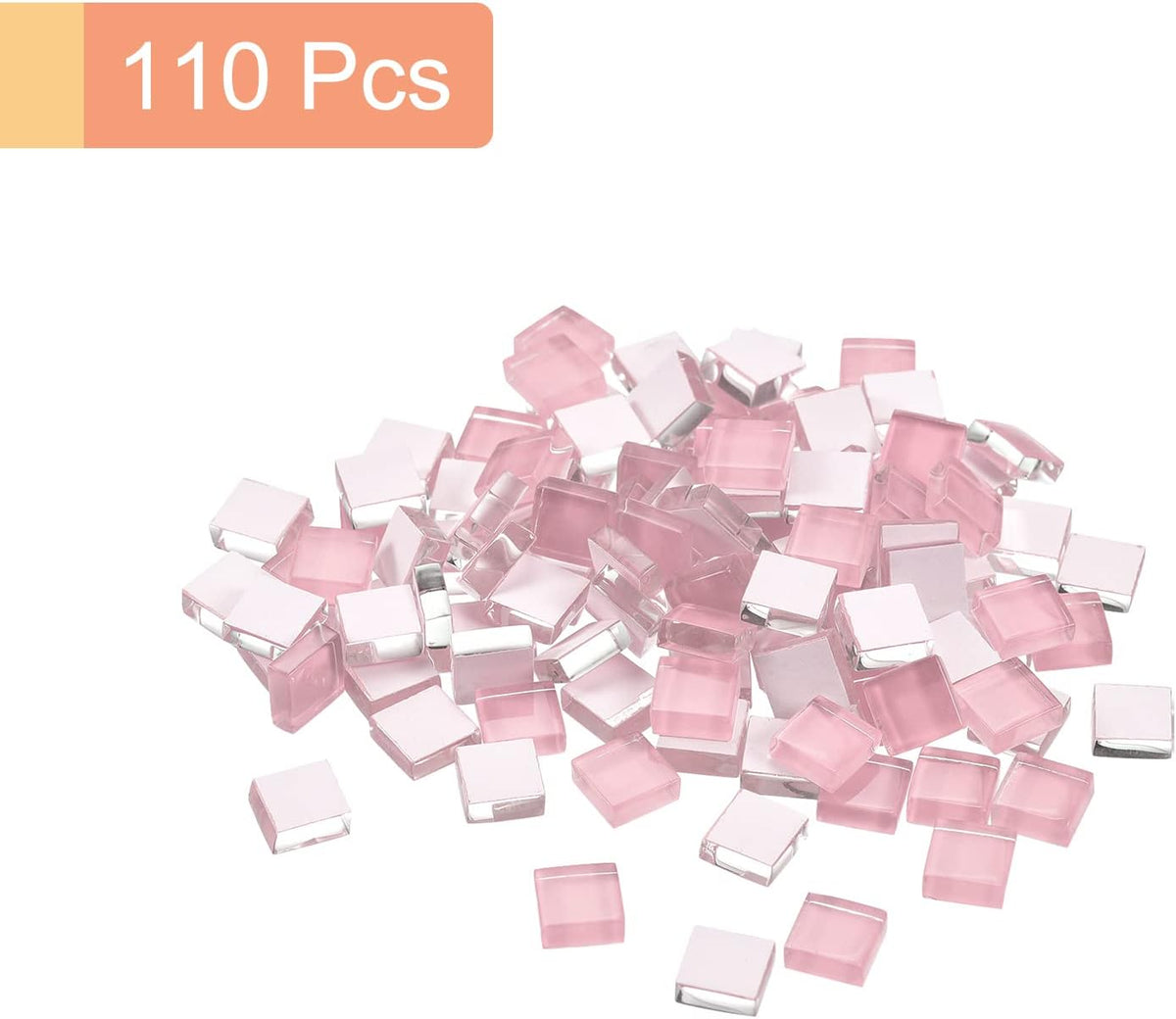 Mosaic Tiles 1x1cm Glass Mini Mosaic Tile Pink 110Pcs