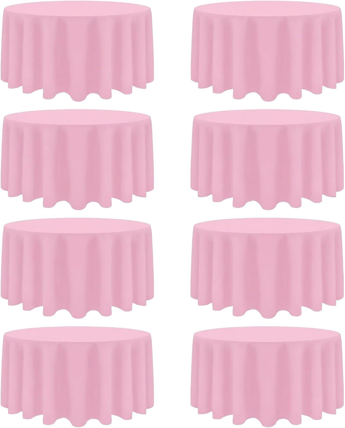 8 Packs 90 Inch Pink Round Tablecloth