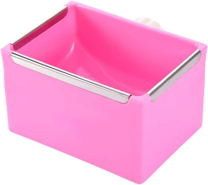 Hypeety Hamster Food Bowl Small Pet Feeder Food Water Bowl Fixable Plastic Hamster Food and Water Bowl Dispenser Durable Cage Bowl Feeder for Hamster Guinea Pig Rabbit Small Animals(Pink)