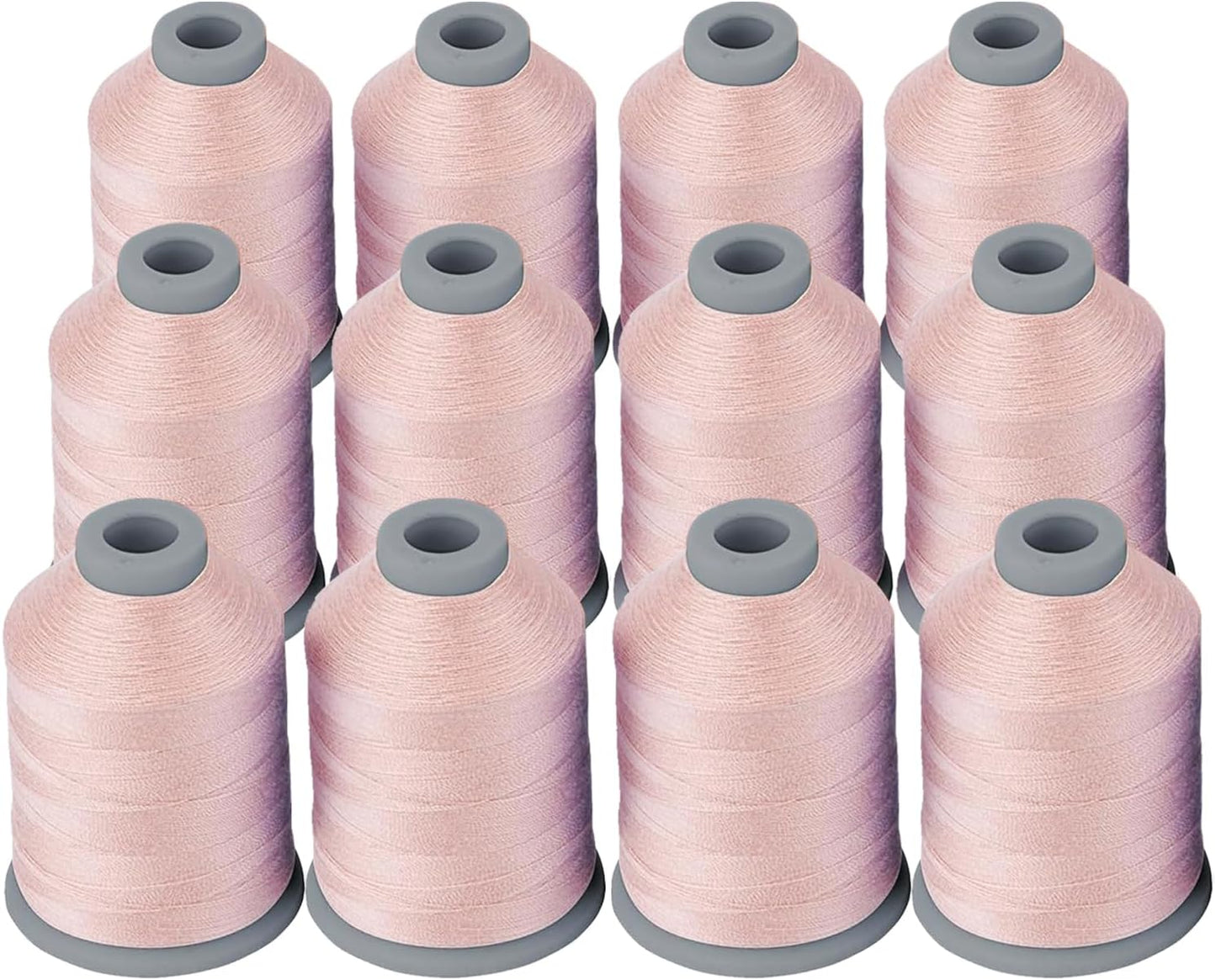 All Purposes Sewing Thread, 12 Spools Size 40D/2 Polyester Thread for Sewing, Quilting & Sewing Machine - Handy Polyester Sewing Threads for Sewing Machine (Pink)