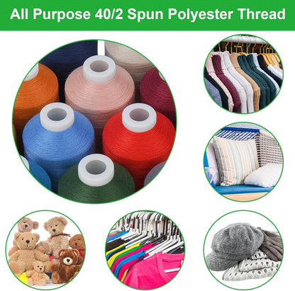 All Purposes Sewing Thread, 12 Spools Size 40D/2 Polyester Thread for Sewing, Quilting & Sewing Machine - Handy Polyester Sewing Threads for Sewing Machine (Pink)