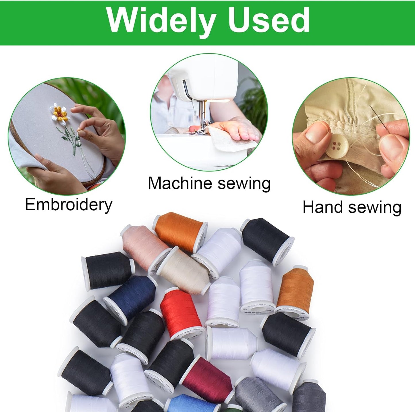 All Purposes Sewing Thread, 12 Spools Size 40D/2 Polyester Thread for Sewing, Quilting & Sewing Machine - Handy Polyester Sewing Threads for Sewing Machine (Pink)