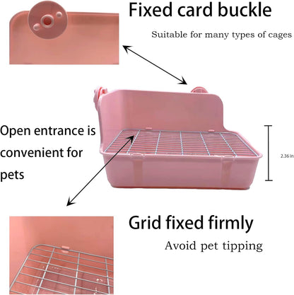 Guinea Pig Litter Box Corner Bunny Toilet Small Animal Potty Training with Dustpan Broom Chew Toys for Chinchilla Ferret Hedgehog Gerbil (10 Pcs)