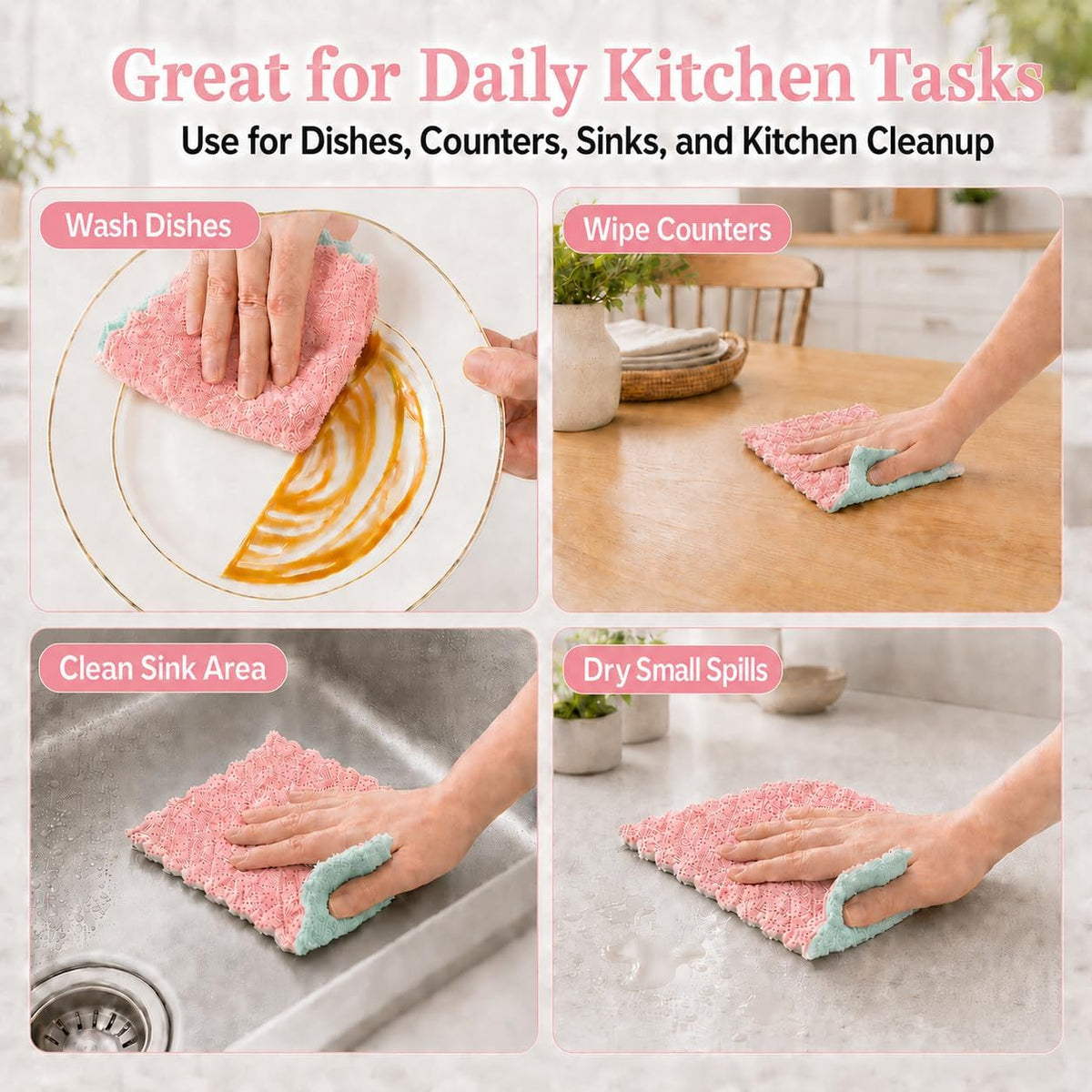 12 Pack Dish Cloths for Washing Dishes