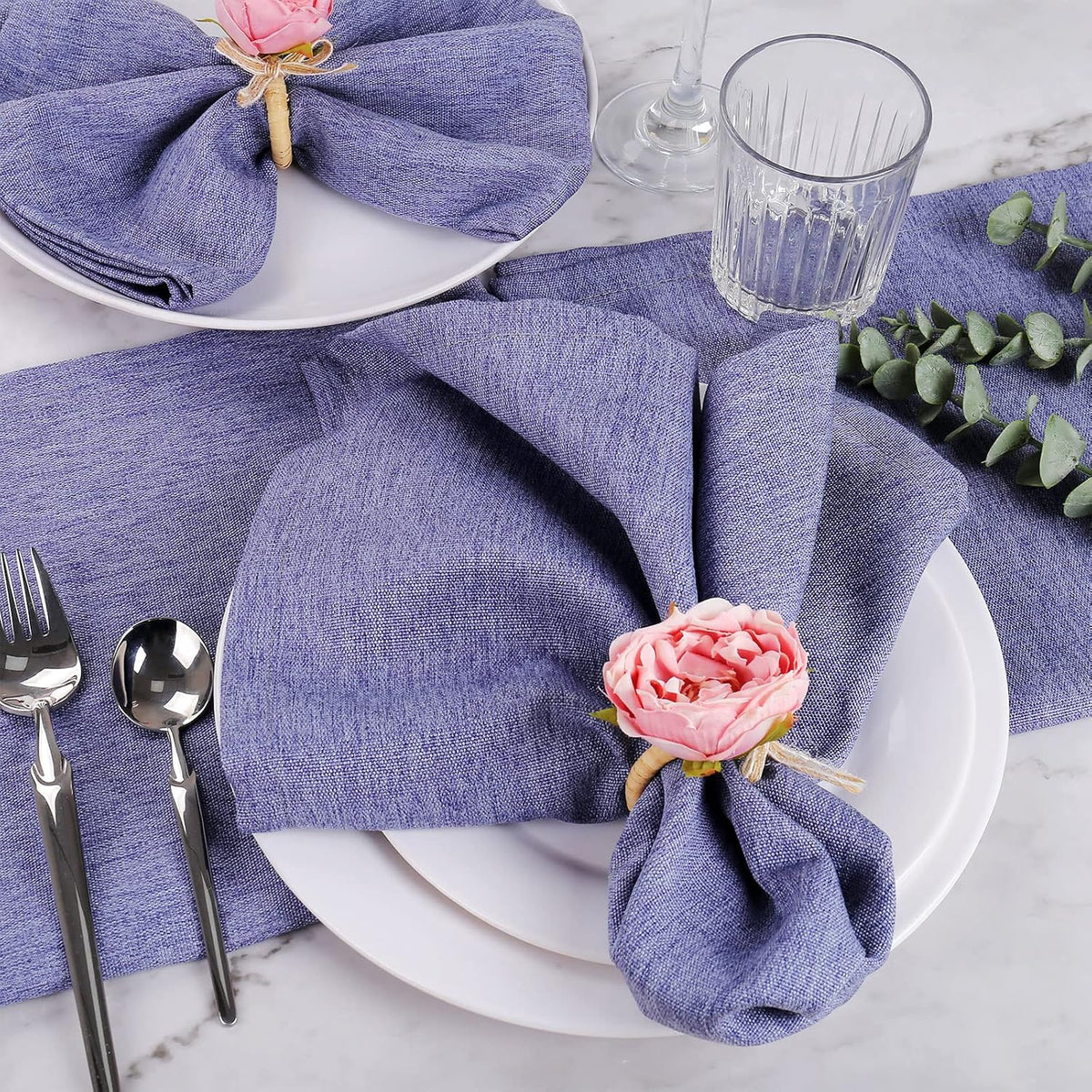 Flower Napkin Rings Set of 8,Pink Peony Flower Handmade Napkin Holder Rings Table Decorations for Wedding,Fall,Daily Party,Picnics,Banquet,Luncheons,Birthday,Christmas,Valentine's,Thanksgiving