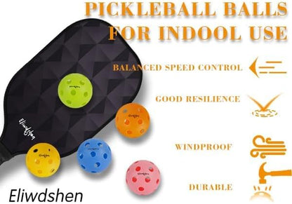 Indoor Pickleball Balls|Crack-Resistant| 26 Holes | 6Pack, 12 Pack |Made to USAPA Standards | Aerodynamics| High Bounce Durable Practice Pickle Ball for Beginner Intermediate Player