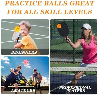 Indoor Pickleball Balls|Crack-Resistant| 26 Holes | 6Pack, 12 Pack |Made to USAPA Standards | Aerodynamics| High Bounce Durable Practice Pickle Ball for Beginner Intermediate Player