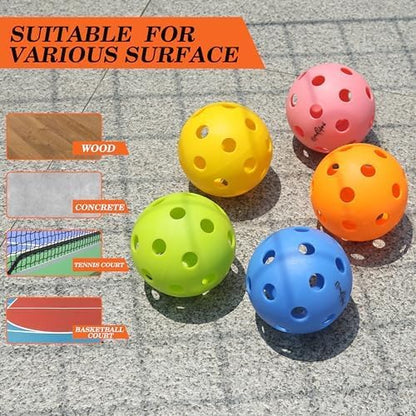 Indoor Pickleball Balls|Crack-Resistant| 26 Holes | 6Pack, 12 Pack |Made to USAPA Standards | Aerodynamics| High Bounce Durable Practice Pickle Ball for Beginner Intermediate Player