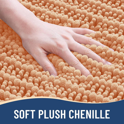 Bathroom Rugs Mat 30x20, Soft Absorbent Chenille Shaggy Bath Mat