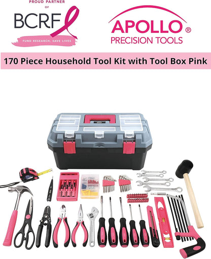 170 Piece Household Tool Kit, Pink DT7103P