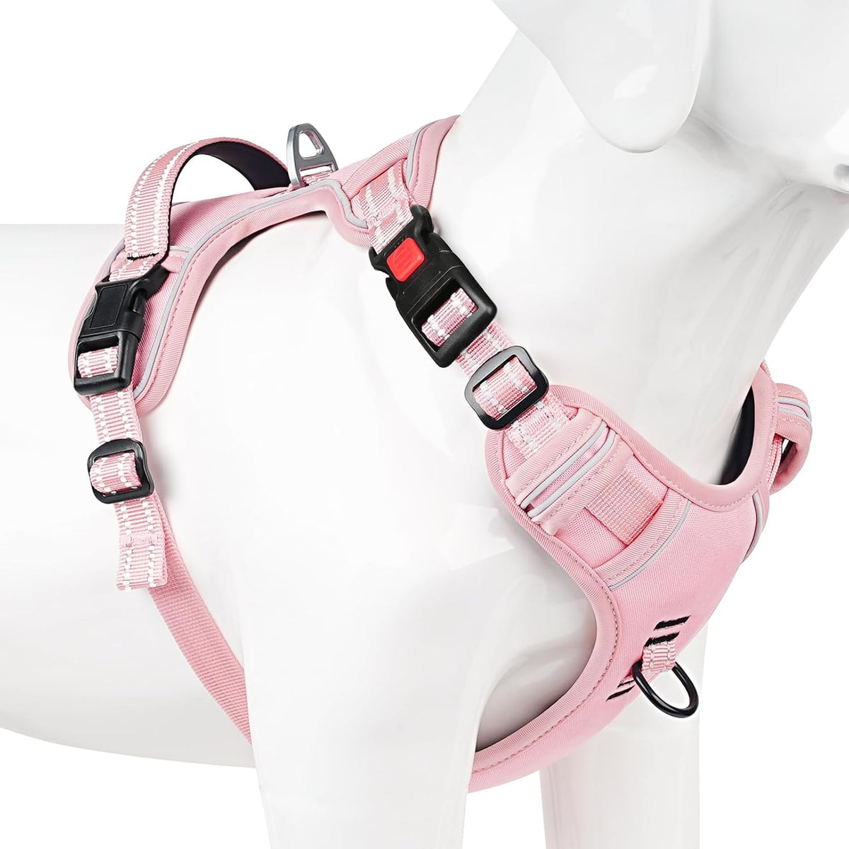 Dog Harness, Front Clip No Pull Medium Sized with Handle, Pink, M