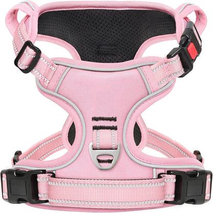 Dog Harness, Front Clip No Pull Medium Sized with Handle, Pink, M