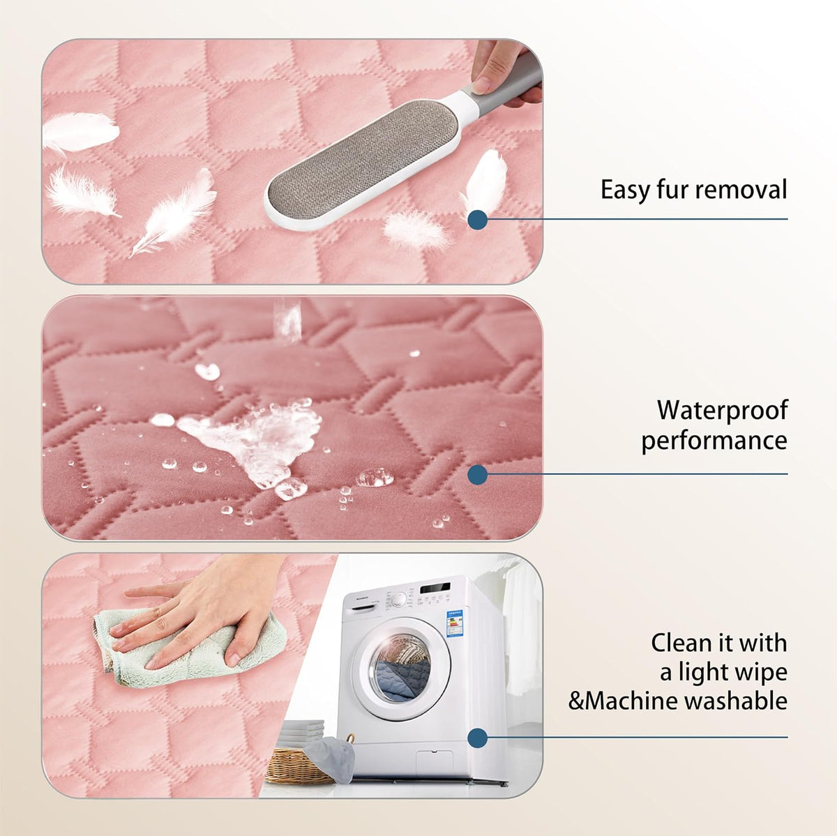 Waterproof Pet Blanket for Bed, Washable Couch Cover for Dog Cat