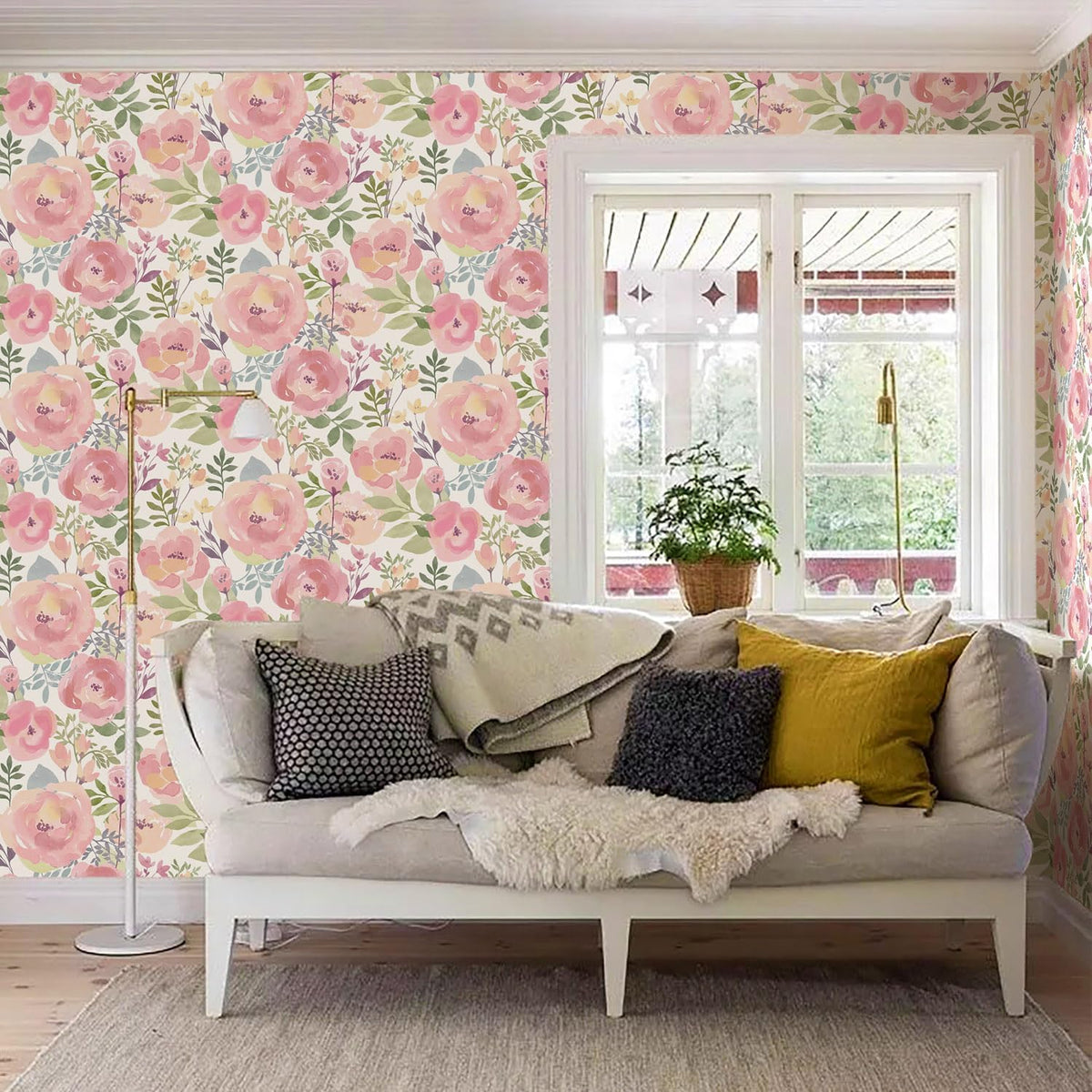 Peel and Stick Wallpaper Peony Floral Wallpaper Self Adhesive