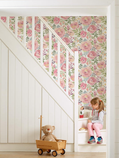 Peel and Stick Wallpaper Peony Floral Wallpaper Self Adhesive