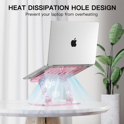 Pink Acrylic Laptop Stand for Desk,Adjustable Height Portable Foldable