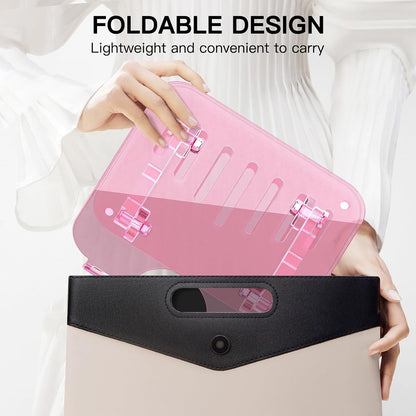 Pink Acrylic Laptop Stand for Desk,Adjustable Height Portable Foldable