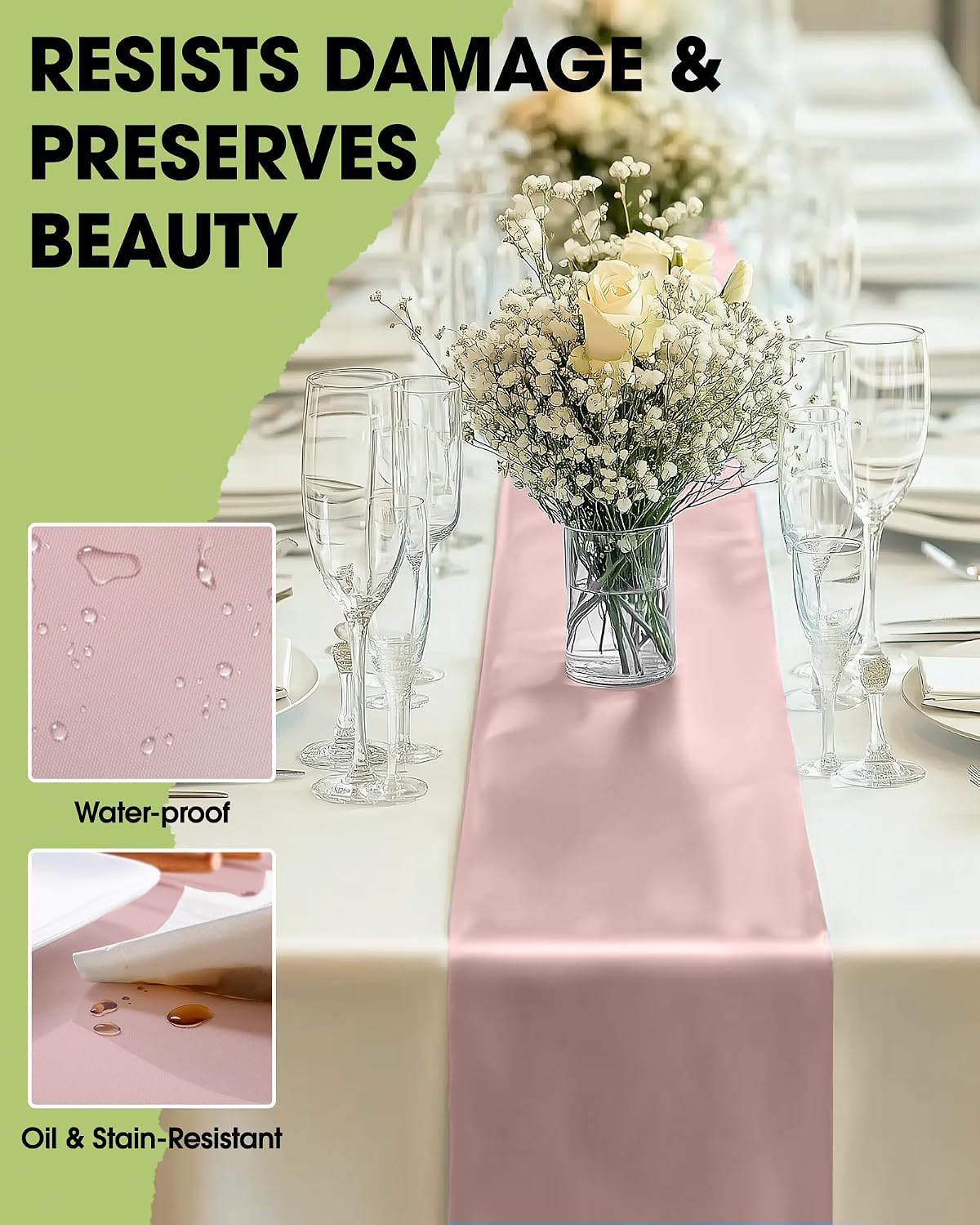 Dusty Pink Disposable Plastic Table Runner 14x108 Inch Party
