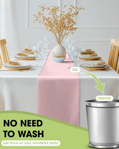 Dusty Pink Disposable Plastic Table Runner 14x108 Inch Party