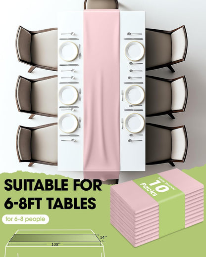 Dusty Pink Disposable Plastic Table Runner 14x108 Inch Party