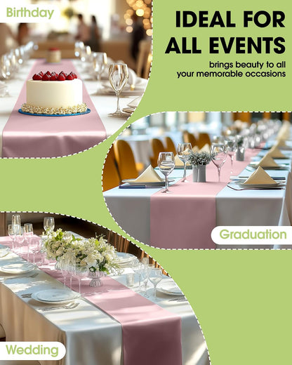 Dusty Pink Disposable Plastic Table Runner 14x108 Inch Party