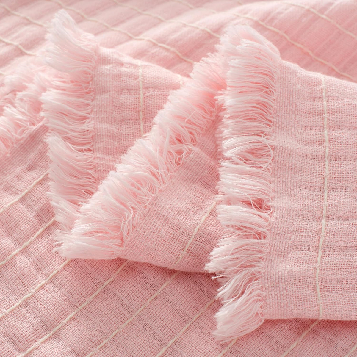 100% Cotton Muslin Bed Blanket Queen Size Throw Blanket for Couch