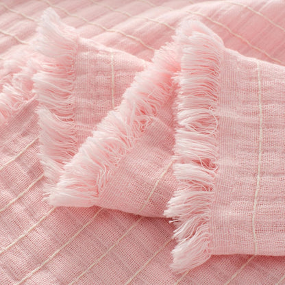 100% Cotton Muslin Bed Blanket Queen Size Throw Blanket for Couch
