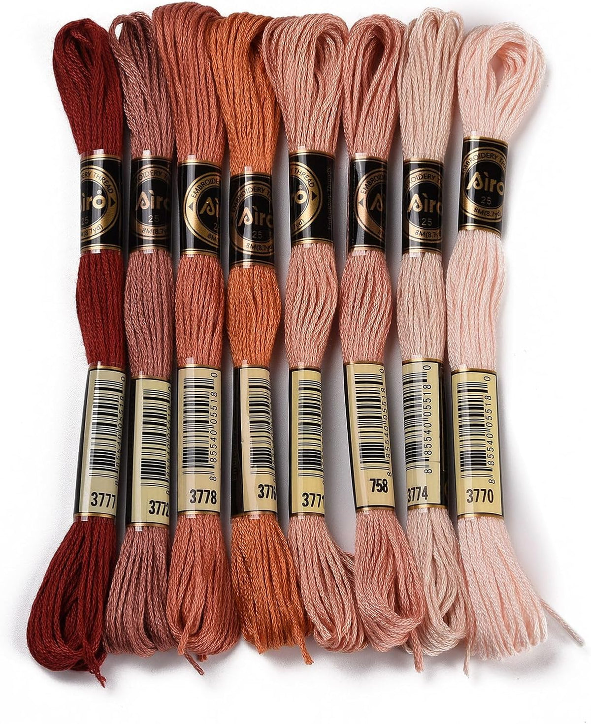 70 Yards Handmade Polyester Embroidery Floss Crewel Cross Stitch Threads 0.5mm 6-Ply Embroidery Thread Bulk for Beginners Adult DIY Sewing Knitting Supplies (PeachPuff)