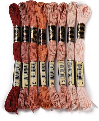 70 Yards Handmade Polyester Embroidery Floss Crewel Cross Stitch Threads 0.5mm 6-Ply Embroidery Thread Bulk for Beginners Adult DIY Sewing Knitting Supplies (PeachPuff)