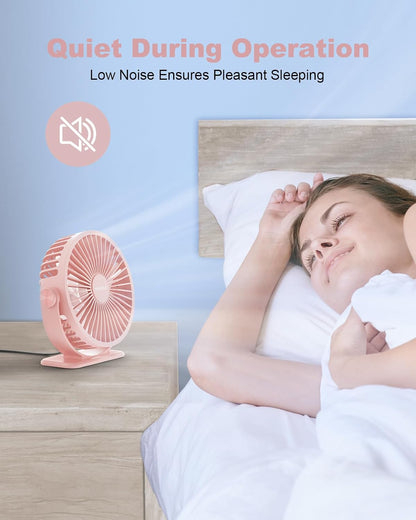 USB Desk Fan Small Portable, 360° Rotation Quiet Mini Personal Fan