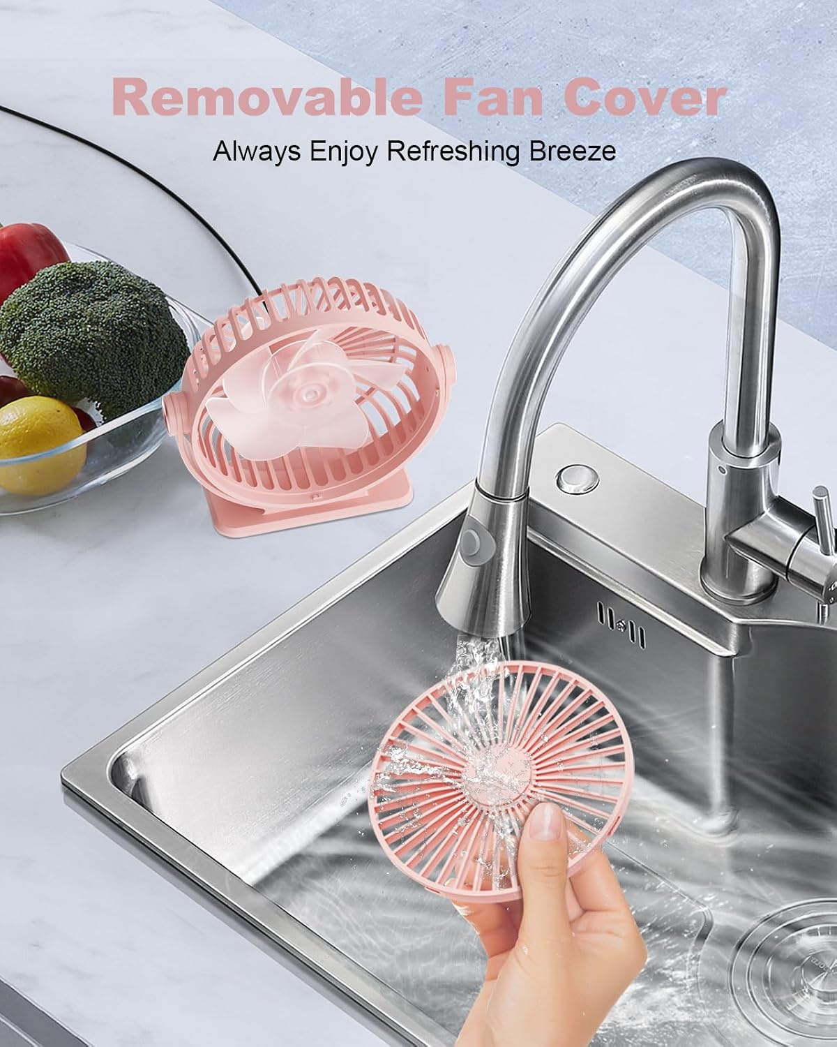USB Desk Fan Small Portable, 360° Rotation Quiet Mini Personal Fan
