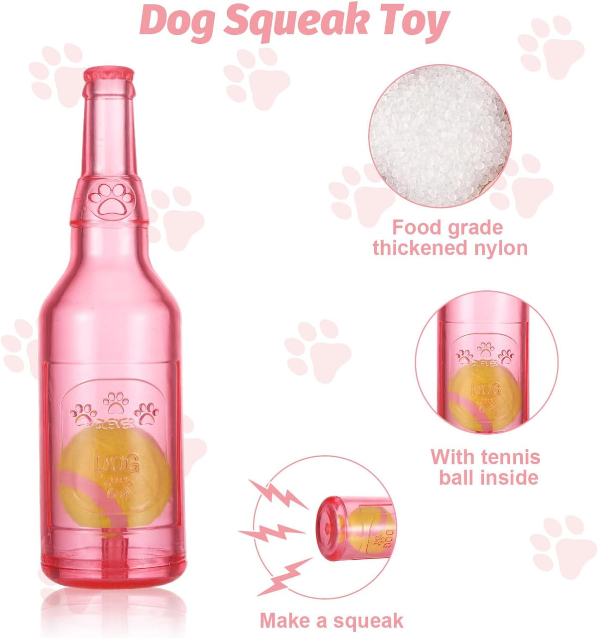 Red Water Bottle Dog Toy for Aggressive Chewers Small Medium Dogs