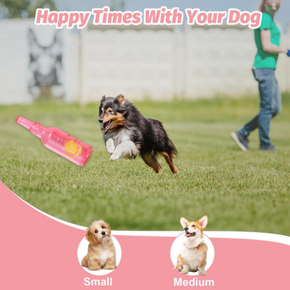Red Water Bottle Dog Toy for Aggressive Chewers Small Medium Dogs