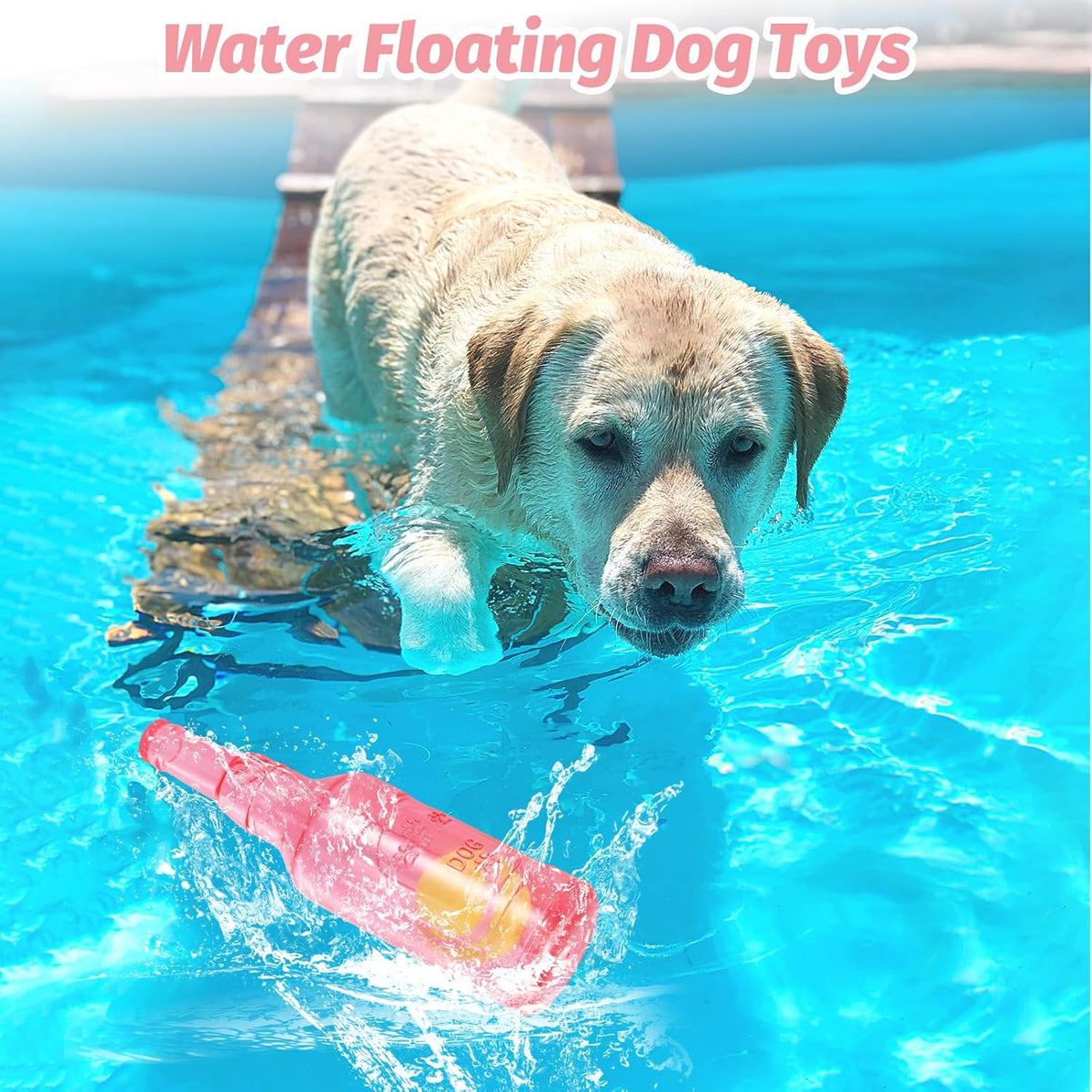 Red Water Bottle Dog Toy for Aggressive Chewers Small Medium Dogs