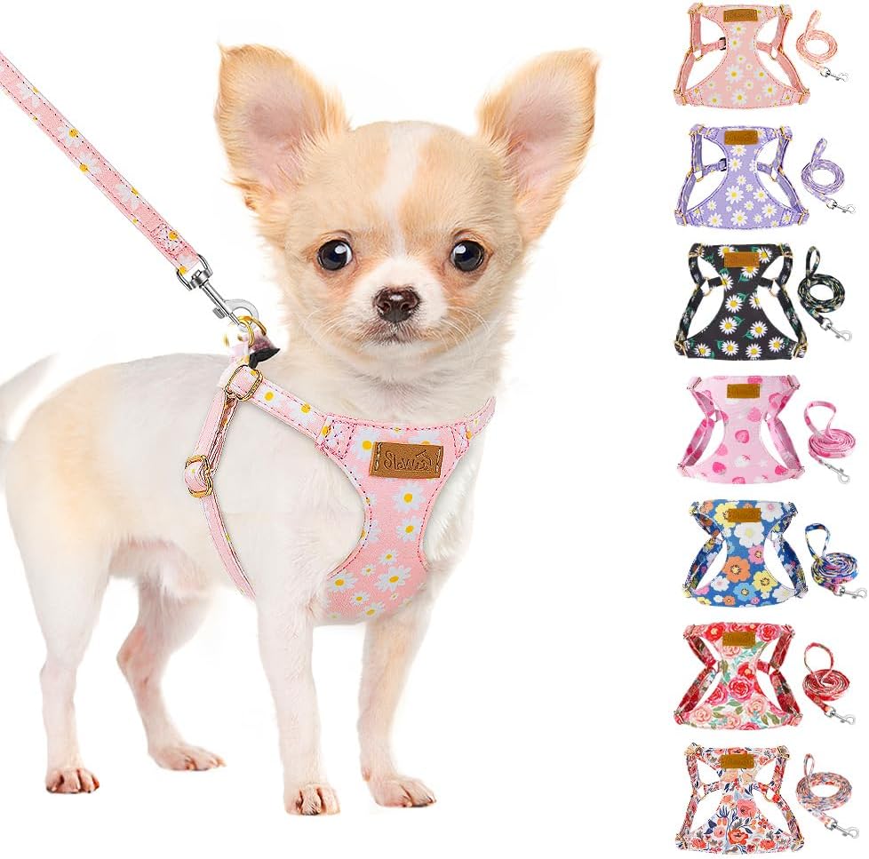No Pull Dog Harness with Leash for Small Medium Dogs, Pink XXS