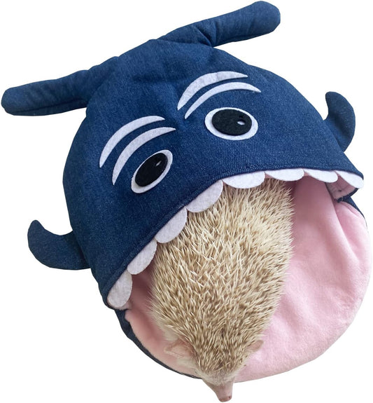 Shark Fleece Cuddle Sack Sleeping Bag Pouch Hideout Cave Sleeping Bag for Hedgehog Baby Guinea Pig Hamster Rat Ferret Squirrel Small Animal Bed (Pink)