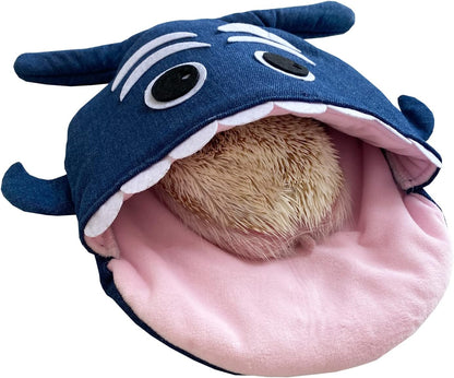 Shark Fleece Cuddle Sack Sleeping Bag Pouch Hideout Cave Sleeping Bag for Hedgehog Baby Guinea Pig Hamster Rat Ferret Squirrel Small Animal Bed (Pink)