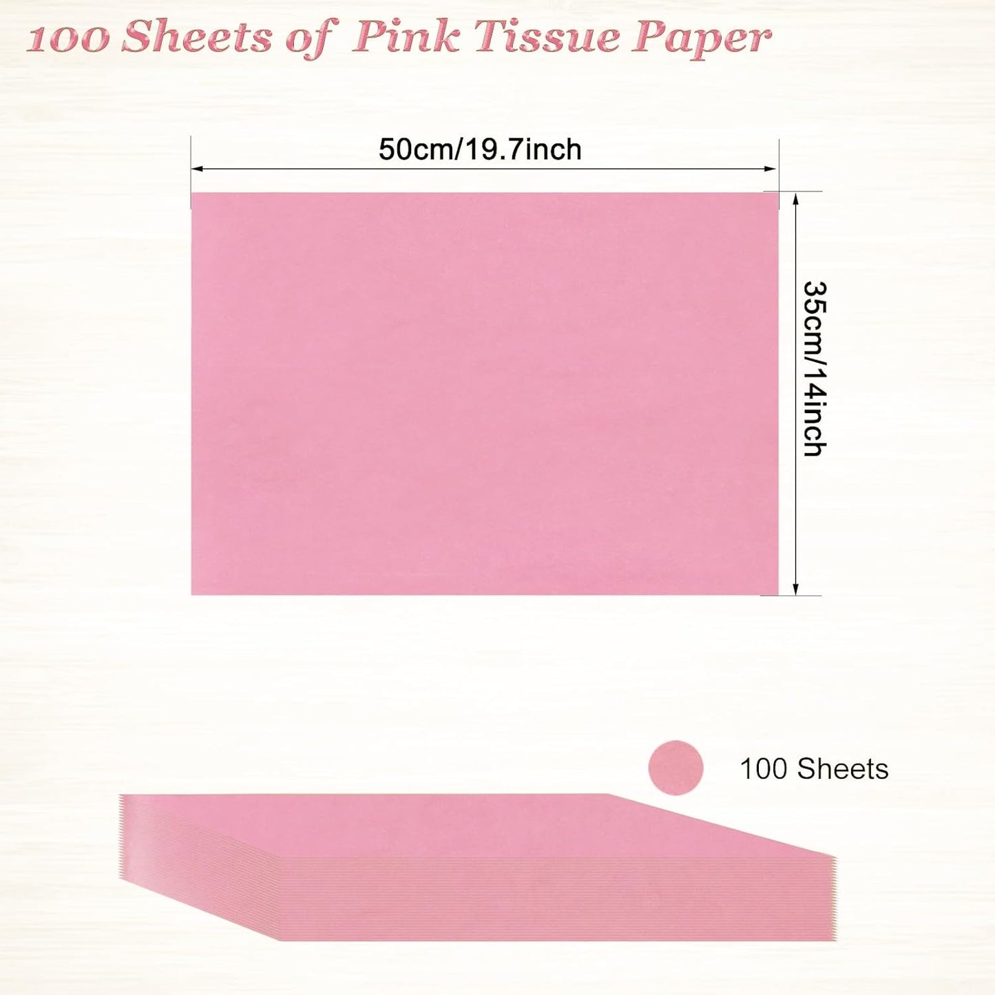 100 Sheets Pink Tissue Paper Artdly 14 x 20 Inches Pink Wrapping Paper Bulk for Weddings Birthday DIY Project Christmas