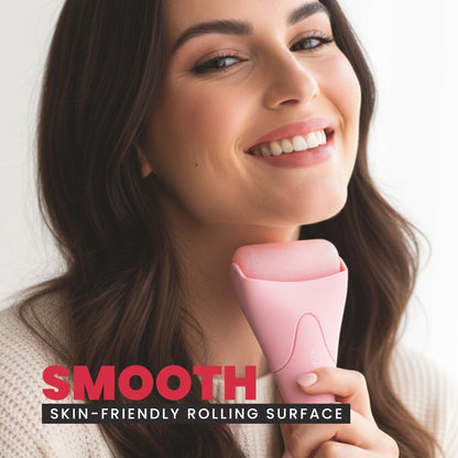 Ice Roller for Face & Gua Sha Facial Tools - Wrinkles Fine Lines Puffiness Massager Facial Skin Care Guasha Tools Self Care Gifts for Men Women (Pink)