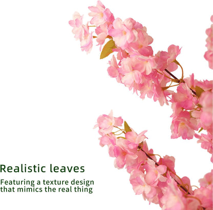 Artificial Cherry Blossom Tree 6FT Pink Tree: Realistic Fake Sakura Flowers Pink Plant, Lifelike Silk Faux Tree for Home Living Room Office Indoor Outdoor Decor, Housewarming