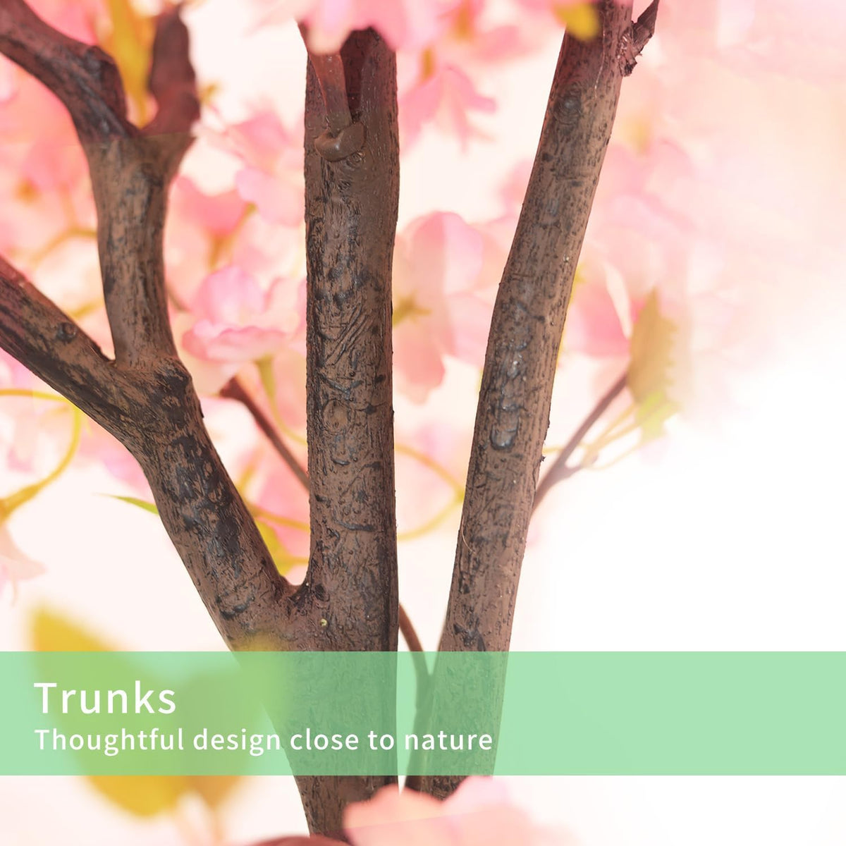 Artificial Cherry Blossom Tree 6FT Pink Tree: Realistic Fake Sakura Flowers Pink Plant, Lifelike Silk Faux Tree for Home Living Room Office Indoor Outdoor Decor, Housewarming