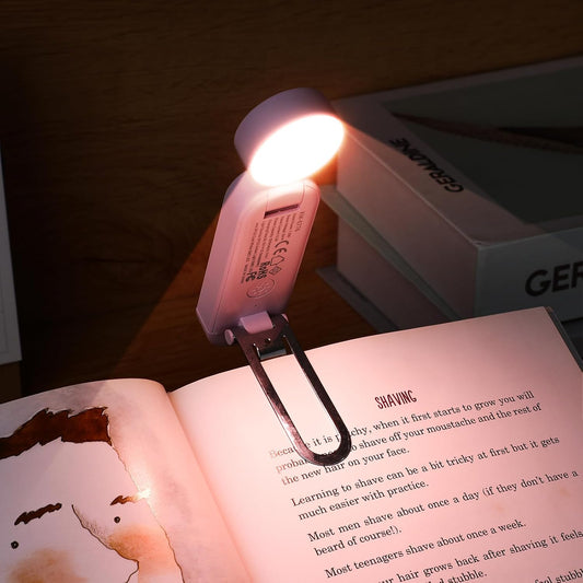 USB Rechargeable Book Light, Bookmark Clip on LED Reading Light