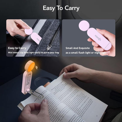 USB Rechargeable Book Light, Bookmark Clip on LED Reading Light