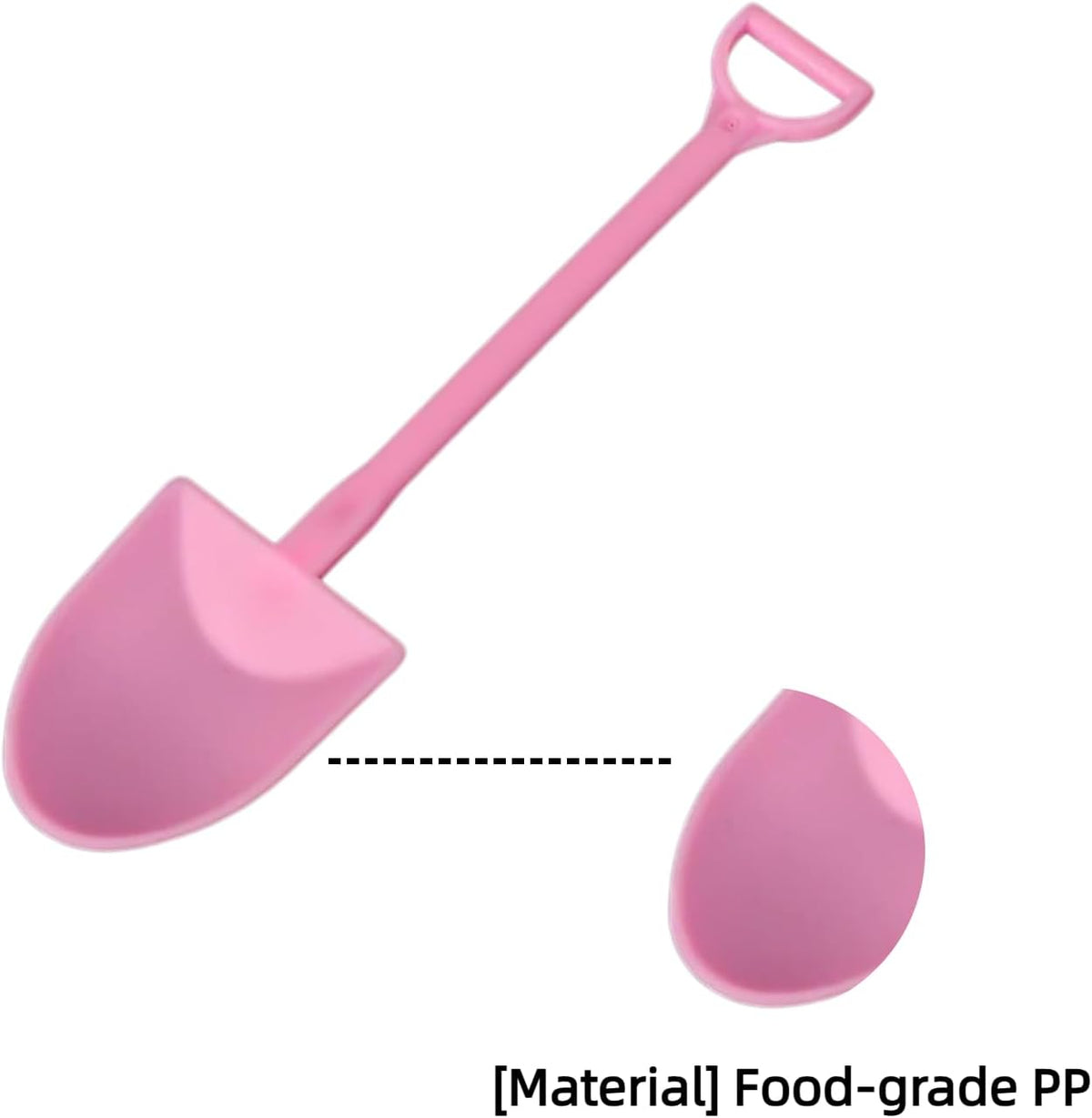 50Pcs Plastic Mini Shovel Shape Spoons, Disposable Plastic Ice Cream, Dessert Spoon, Pudding, Yogurt, Jello, Cake, Pastry, Fruit Shovel Spoon for Family or Party - Pink