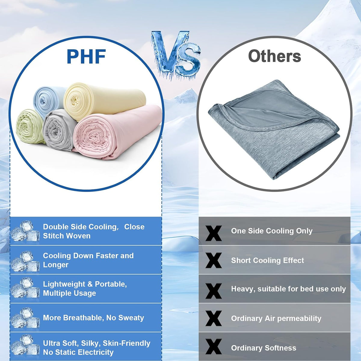 Reversible Double Cooling Blanket King Size, Soft Arc-Chill Q-Max>0.5 Thin Summer Throw for Hot Sleepers,Breathable Lightweight Portable Silky Durable Single Layer for Home Office Travel Car, Pink