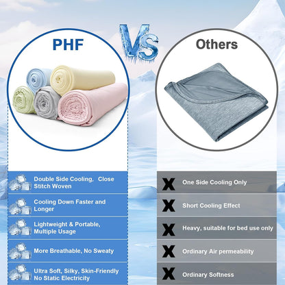 Reversible Double Cooling Blanket King Size, Soft Arc-Chill Q-Max>0.5 Thin Summer Throw for Hot Sleepers,Breathable Lightweight Portable Silky Durable Single Layer for Home Office Travel Car, Pink