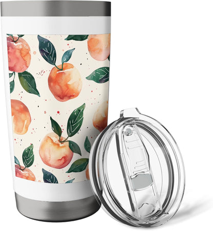 Cute Watercolor Pattern Art Peach Stainless Steel Insulated Tumbler