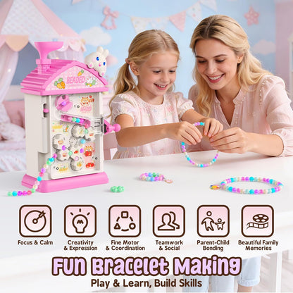 Bracelet Making Kit- Auto Beaded Jewelry Maker Toy Gift for Girls 6-12